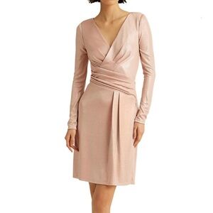 Lauren Ralph Lauren Metallic Surplice Mini Dress NWT